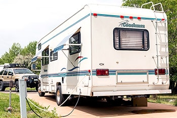 RV hooked to shore power