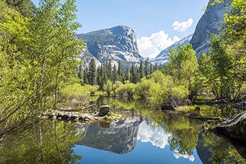 Mirror Lake in Yosemite park