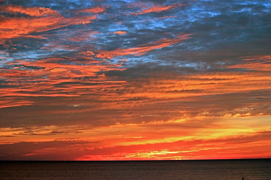 Orange sunset over the Gulf of Mexico