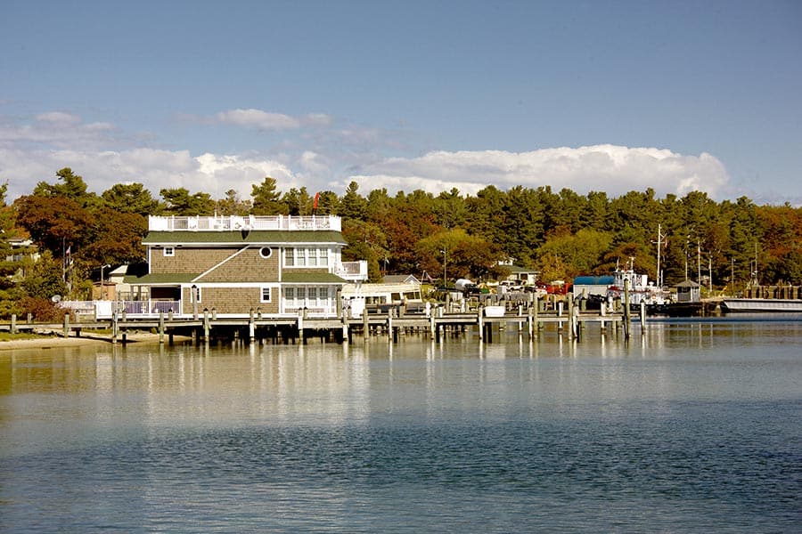 House and pier on Beaver Island lake shore