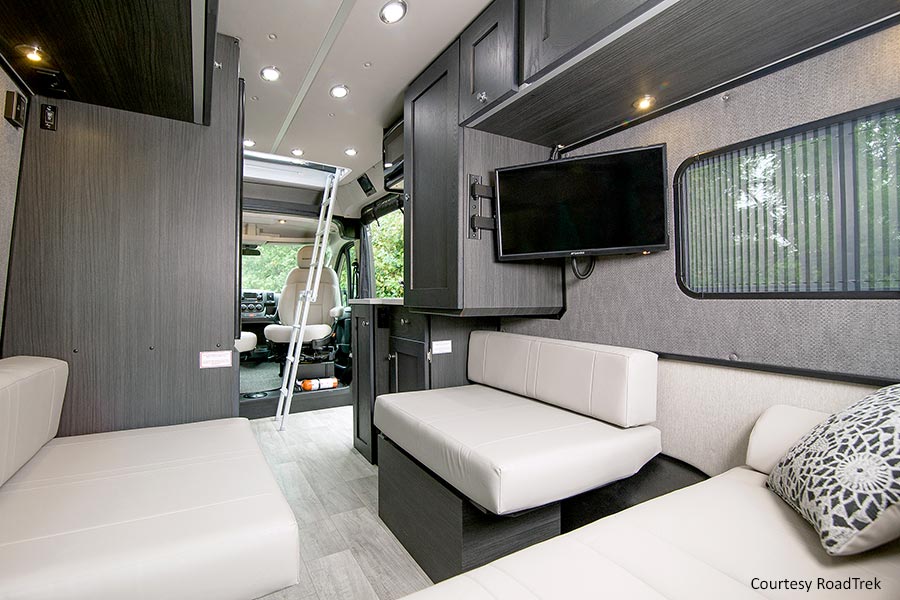 Roadtrek Zion seating and sleeping area