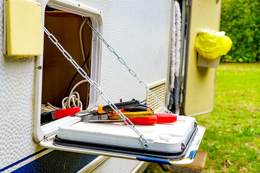 Repairing a problem in a motorhome